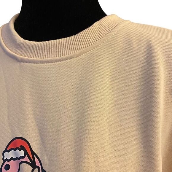 Pink Flamingo Christmas Holiday Lights Lightweight Tan‎ Top Sz XL - Picture 4 of 12